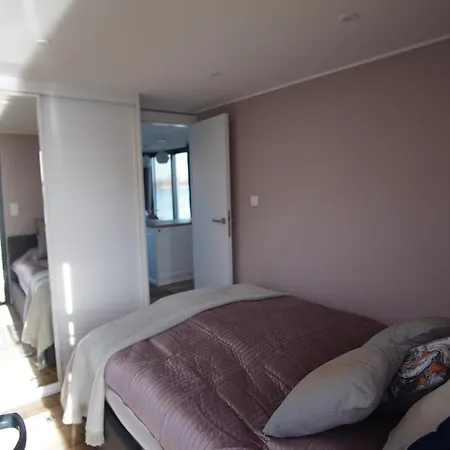 Modernes Festliegendes Hausboot Mit Grosszuegiger Dachterrasse Und Ruderboot *