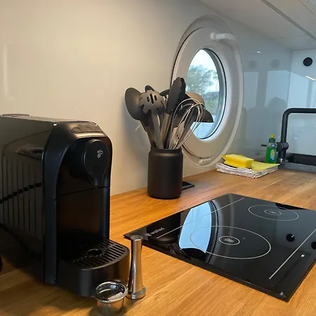 Bateau-hôtel Modernes Festliegendes Hausboot Mit Grosszuegiger Dachterrasse Und Ruderboot *